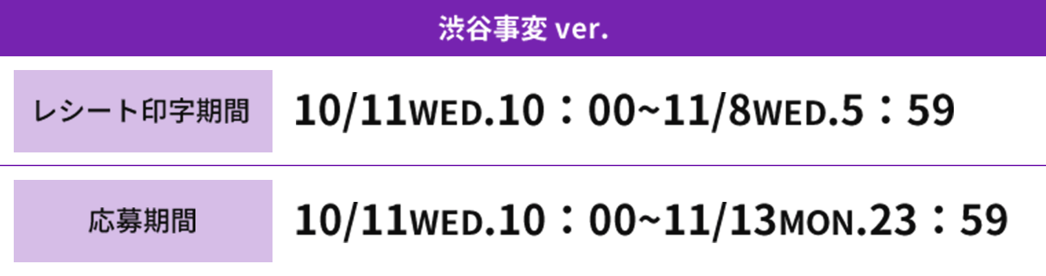 [レシート印字期間][応募期間]