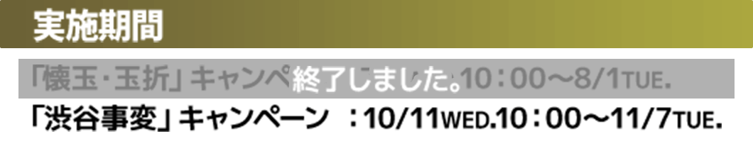実施期間：10/11（水）10:00～11/7（火）